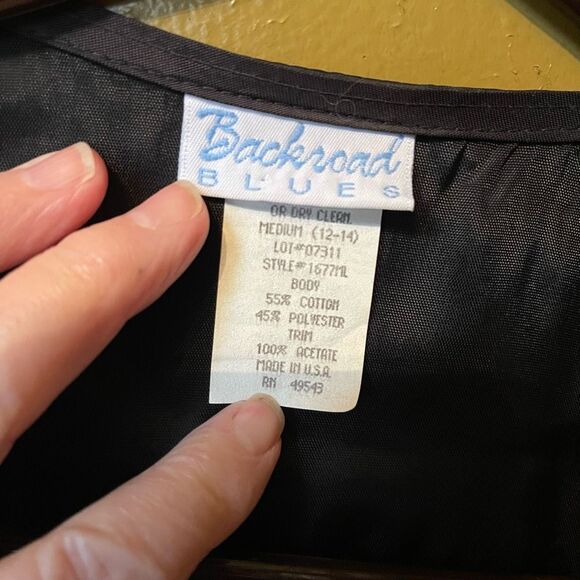 Vintage Backroad Blues tapestry size Medium button front vest. - Picture 3 of 5